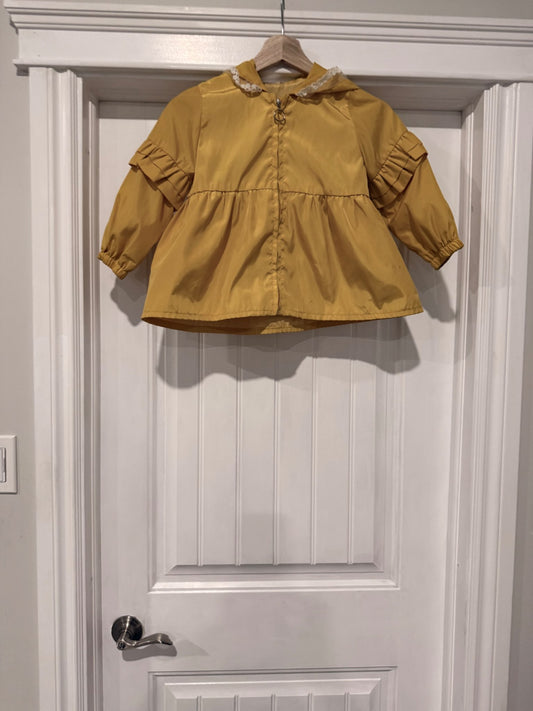 Yellow Bunny Raincoat style jacket with lace, Kids 4/4T