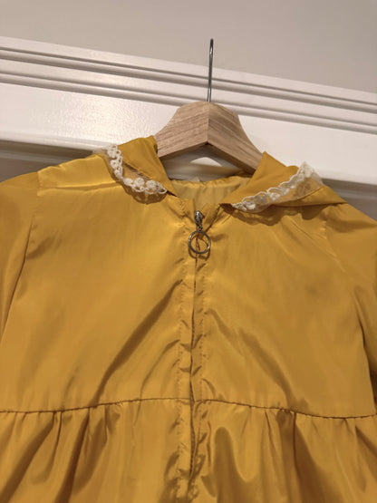 Yellow Bunny Raincoat style jacket with lace, Kids 4/4T