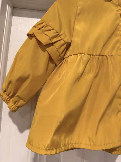 Yellow Bunny Raincoat style jacket with lace, Kids 4/4T