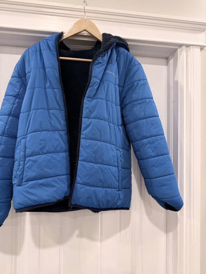 Blue Reversible Eddie Bauer Coat with fuzzy interior, Kids 14