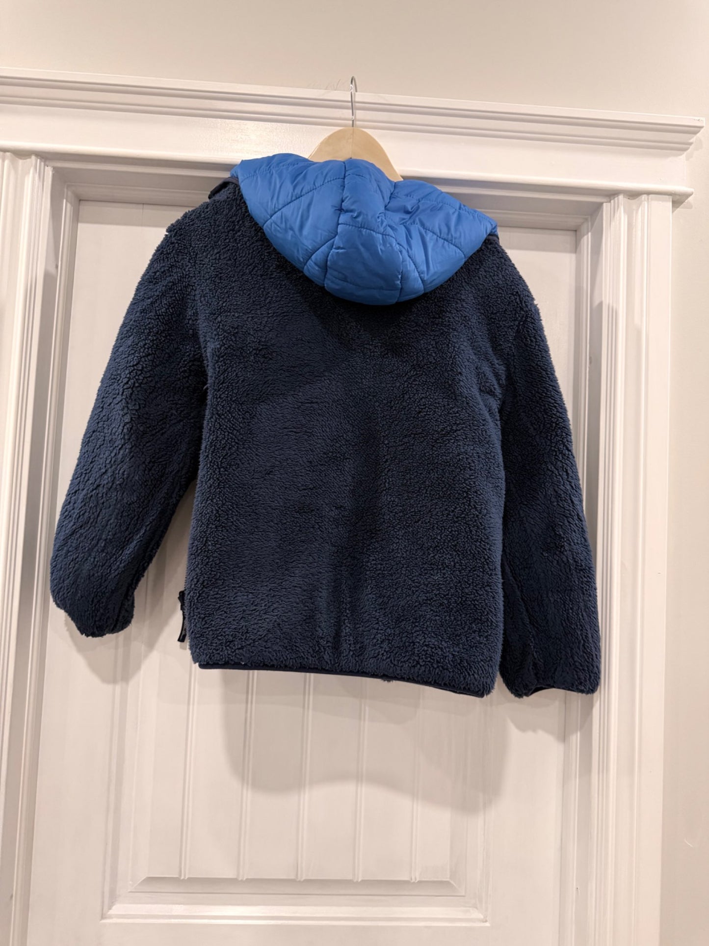 Blue Reversible Eddie Bauer Coat with fuzzy interior, Kids 14