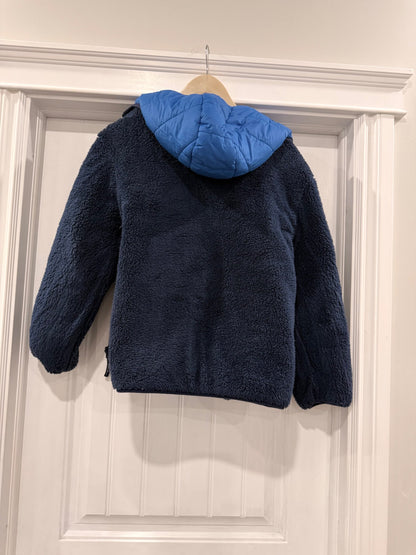 Blue Reversible Eddie Bauer Coat with fuzzy interior, Kids 14
