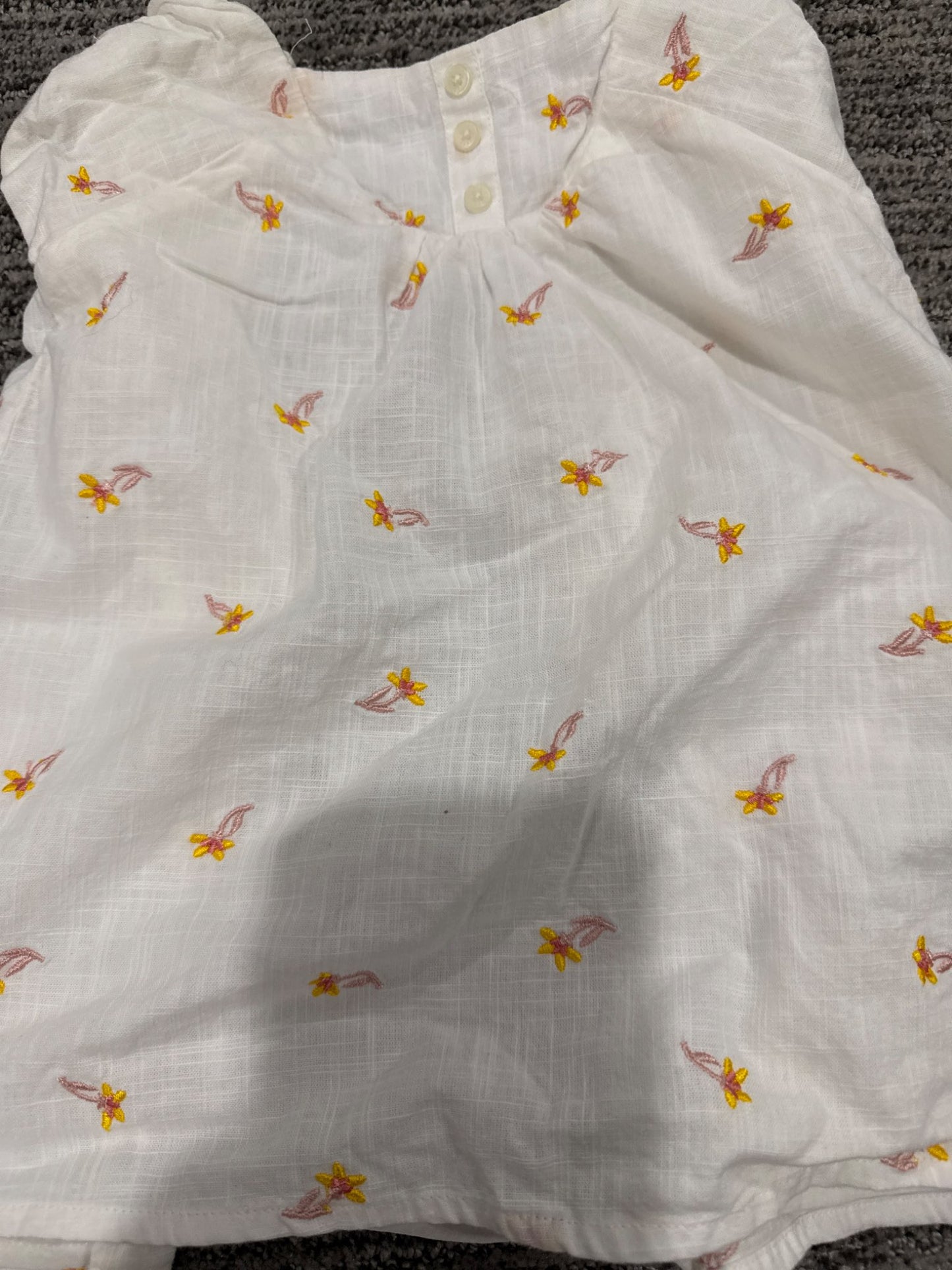 Carrement beau French collection floral embroidered dress with bloomers, Kids 9 Month (6-9M)