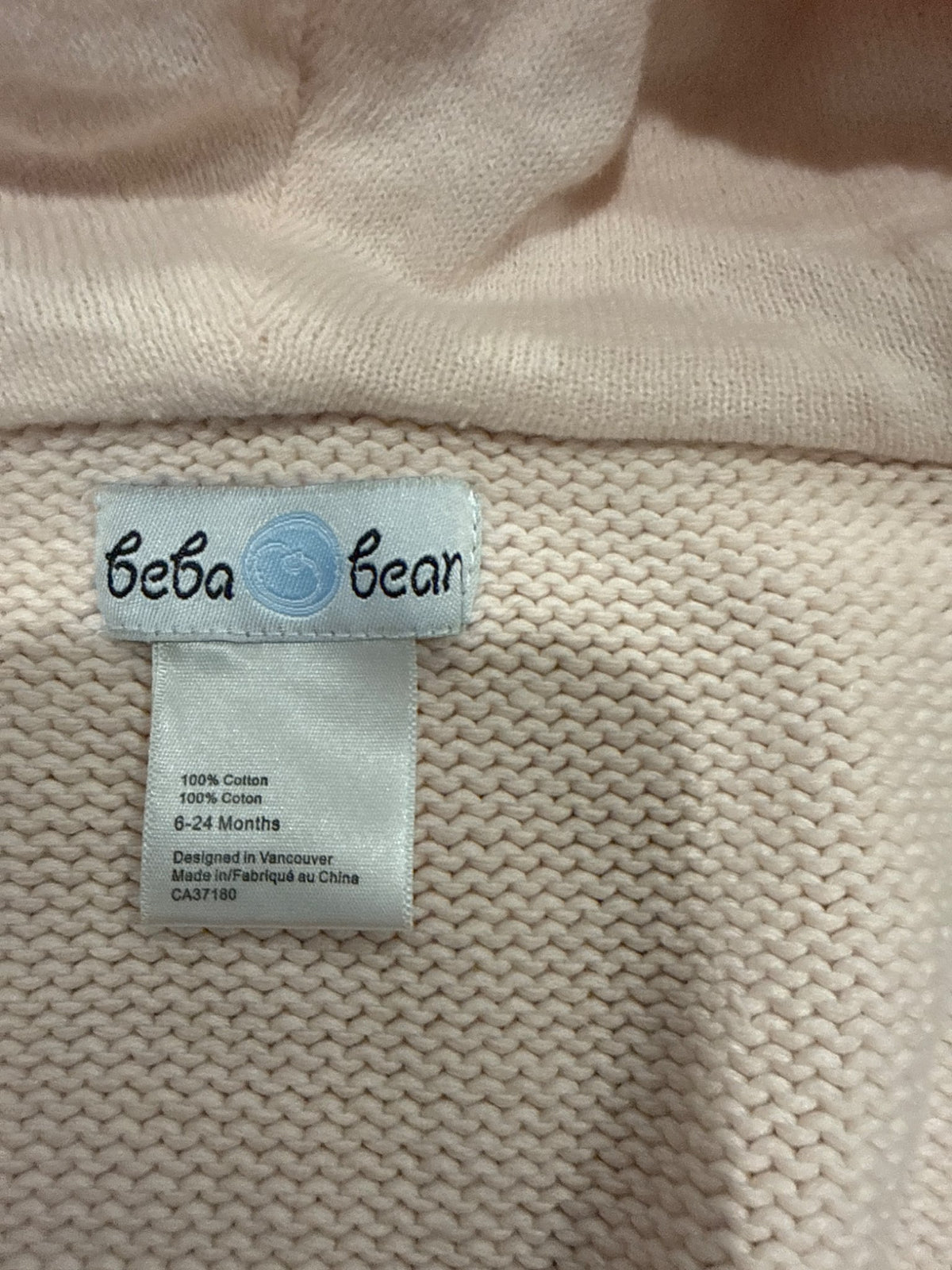 Beba bean pink knit poncho, Kids 6 Month (3-6M)