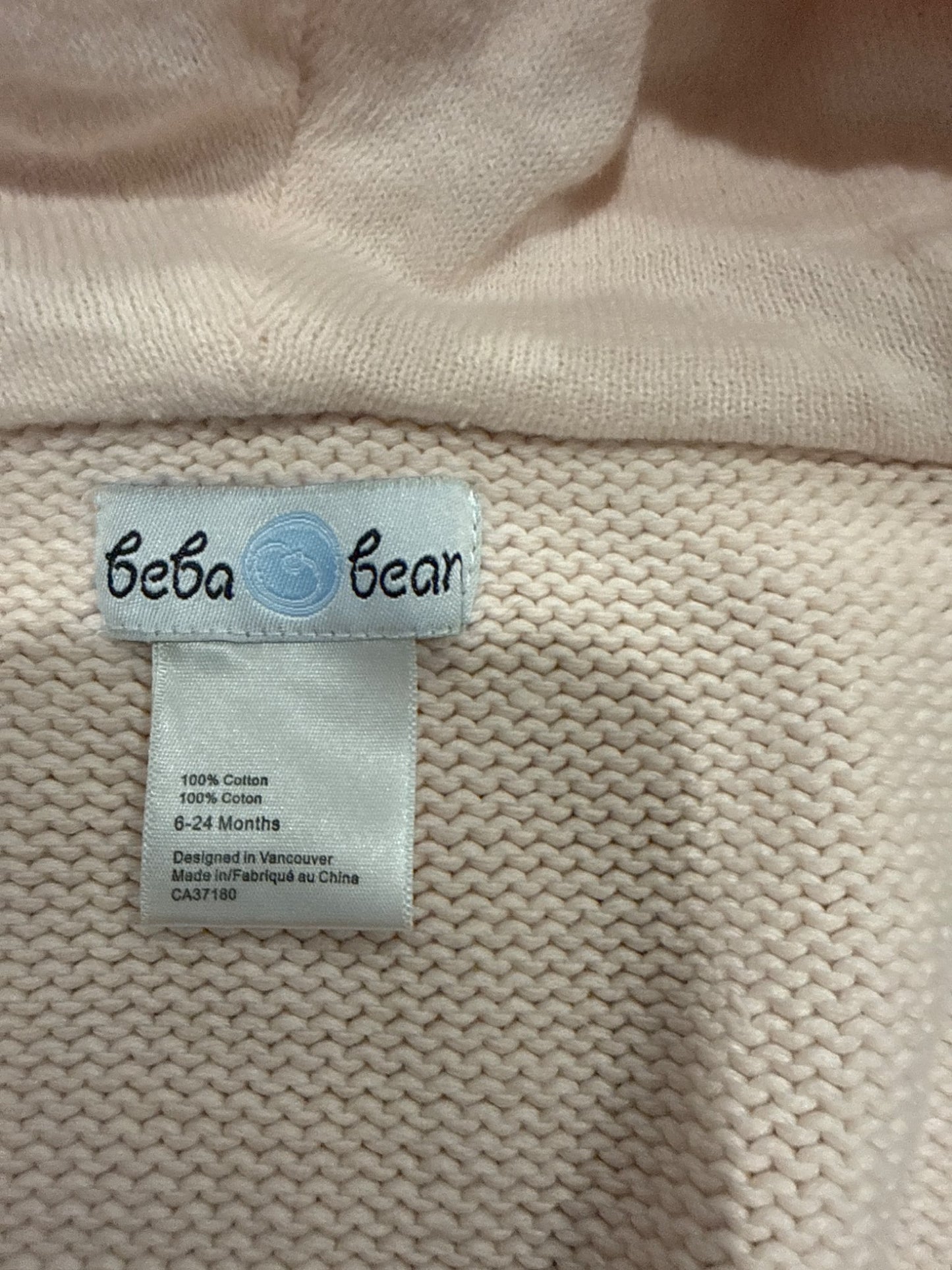 Beba bean pink knit poncho, Kids 6 Month (3-6M)