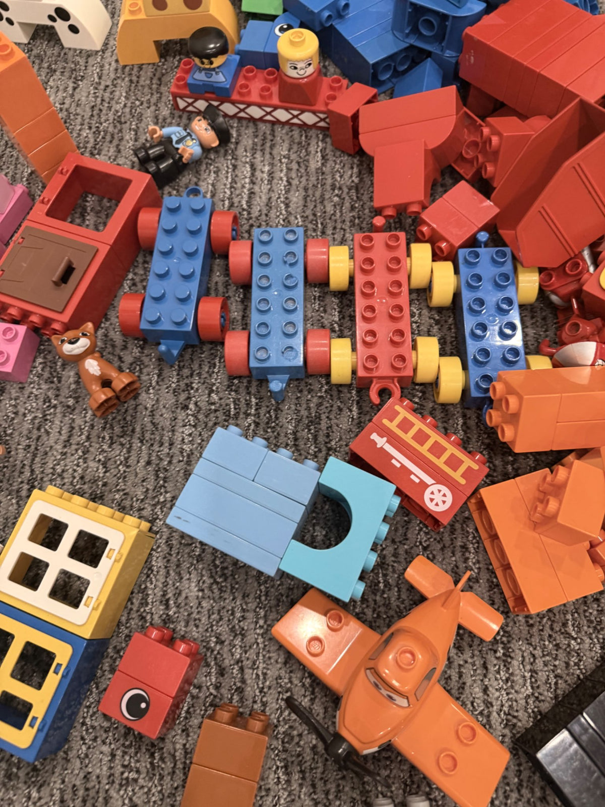 Set of Assorted large building blocks and fun pieces