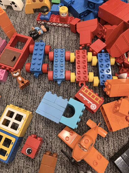 Set of Assorted large building blocks and fun pieces