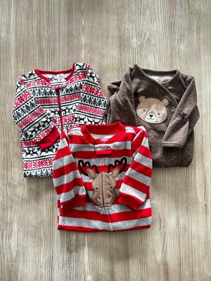 Fleece onesie pj bundle , Kids 3 Month (0-3M)