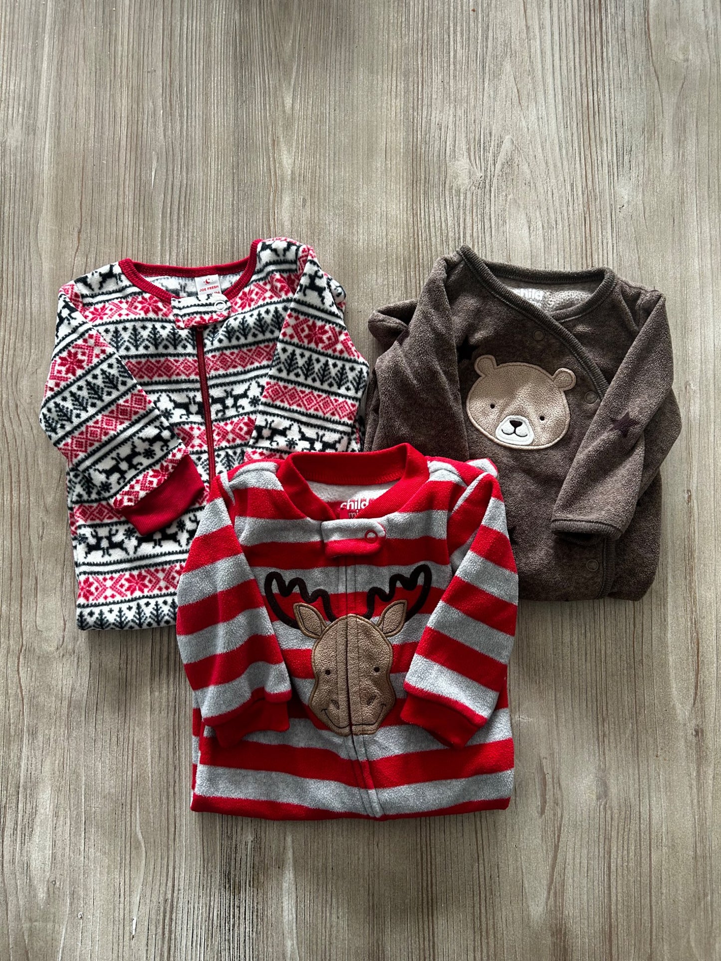 Fleece onesie pj bundle , Kids 3 Month (0-3M)
