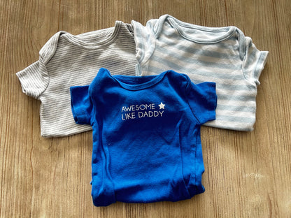 Three tshirt onesie bundle , Kids 3 Month (0-3M)