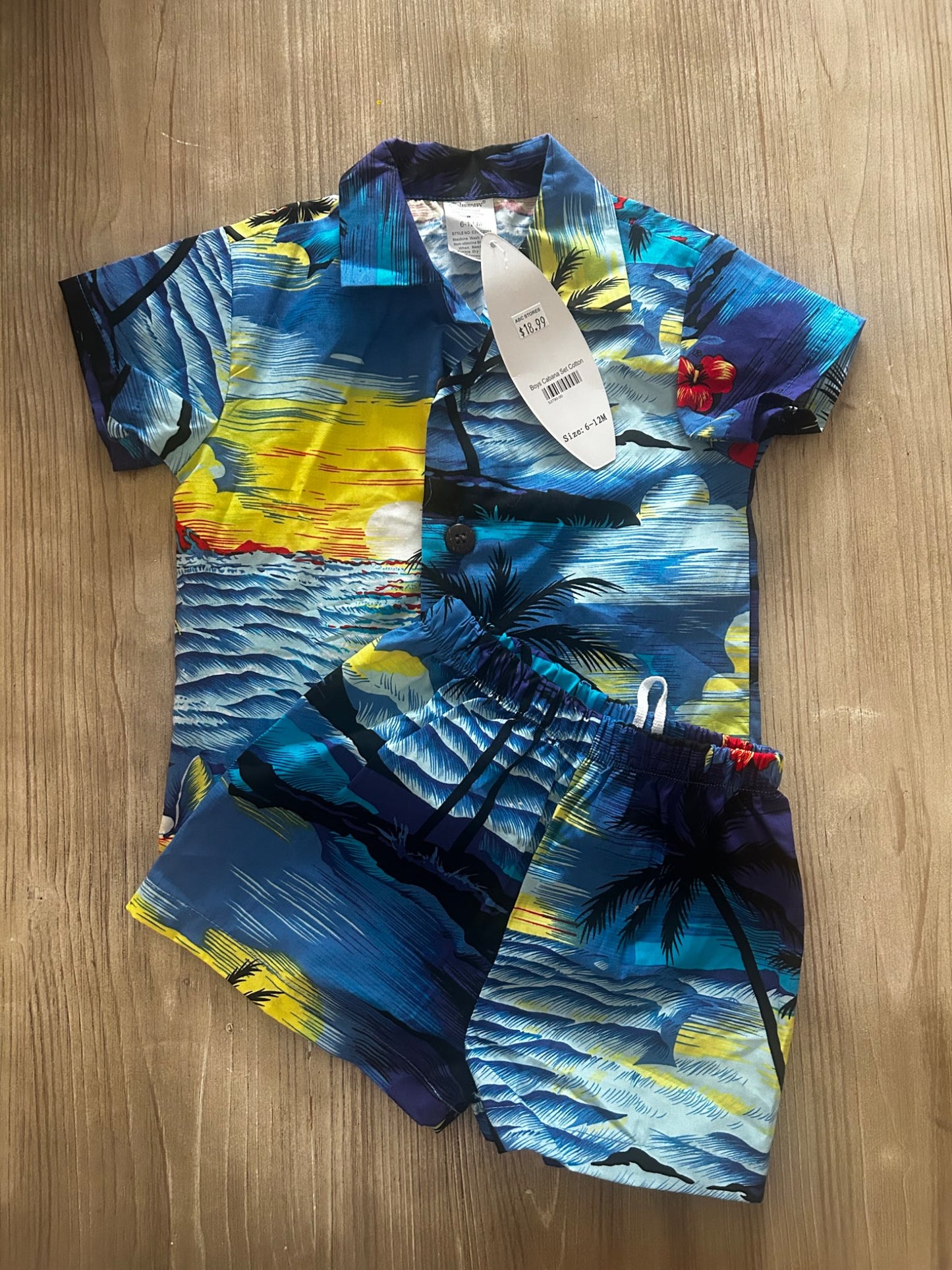 Caribbean two piece set 6-12M, Kids 12 Month (9-12M)