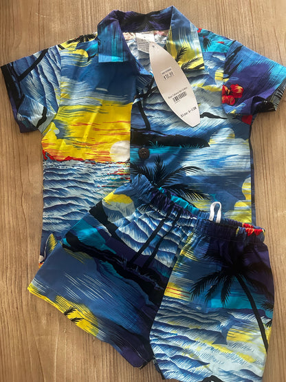 Caribbean two piece set 6-12M, Kids 12 Month (9-12M)
