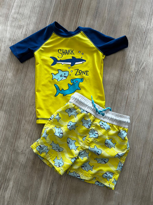 Shark two piece bathing suit , Kids 2T