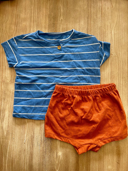 Blue and brown outfit, Kids 9 Month (6-9M)