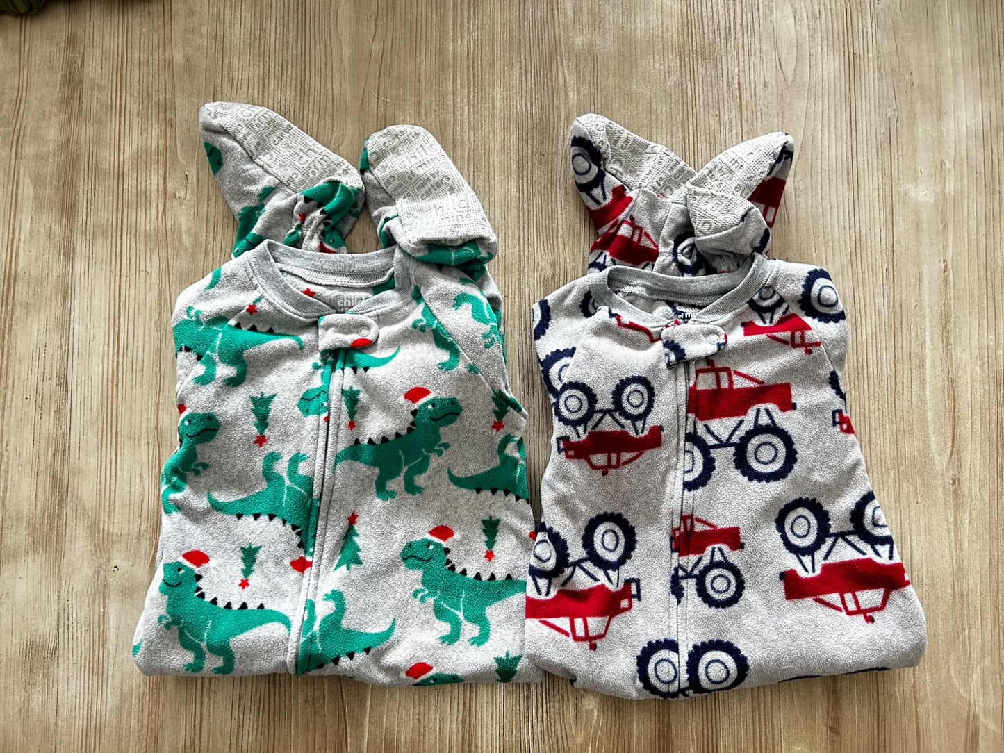 Footed Zip Fleece Onsies, Kids 2T