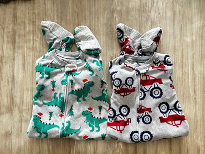 Footed Zip Fleece Onsies, Kids 2T