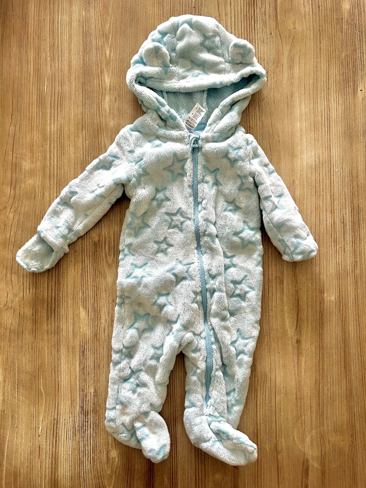 Pale blue cozy onesie, Kids 6 Month (3-6M)