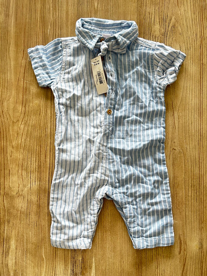 Stripped onesie outfit with attached bowtie, Kids 6 Month (3-6M)