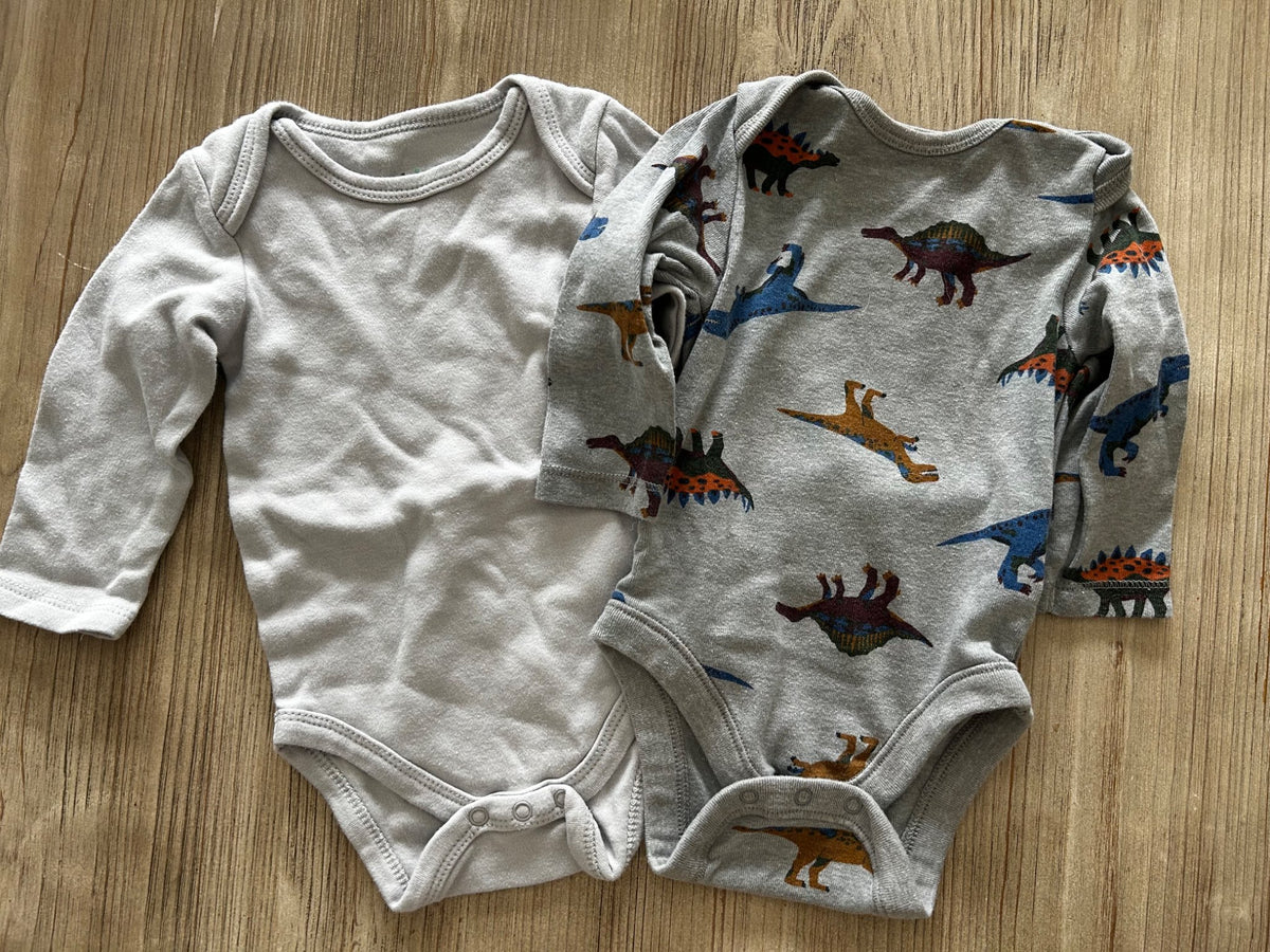 Two long sleeved onesies , Kids 6 Month (3-6M)