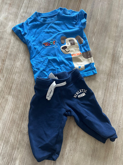 Two piece outfit with dog shirt, Kids 9 Month (6-9M)