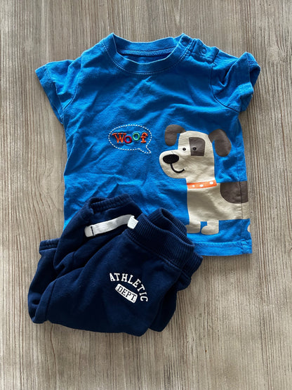 Two piece outfit with dog shirt, Kids 9 Month (6-9M)
