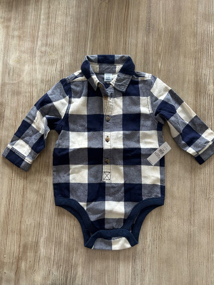Plaid collared onesie, Kids 18 Month (12-18M)