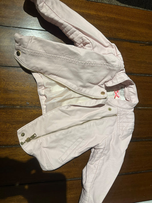 Girls - pink pleather bomber jacket, Kids 2T