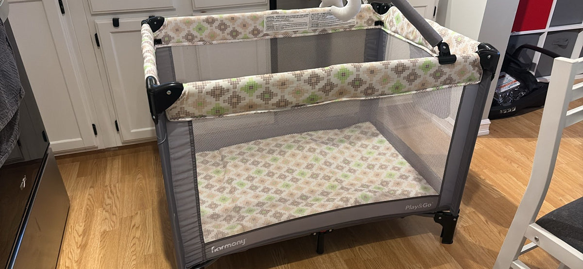 Harmony Baby Playpen / Portable Travel Crib & Full-Size Bassinet – Patterned Prin