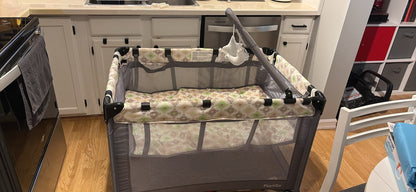 Harmony Baby Playpen / Portable Travel Crib & Full-Size Bassinet – Patterned Prin