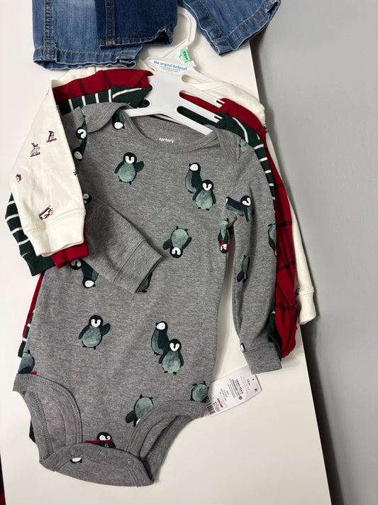 NWT Carter's Holiday Long-Sleeve Bodysuits 5 Pack (18M):, Kids 18 Month (12-18M)