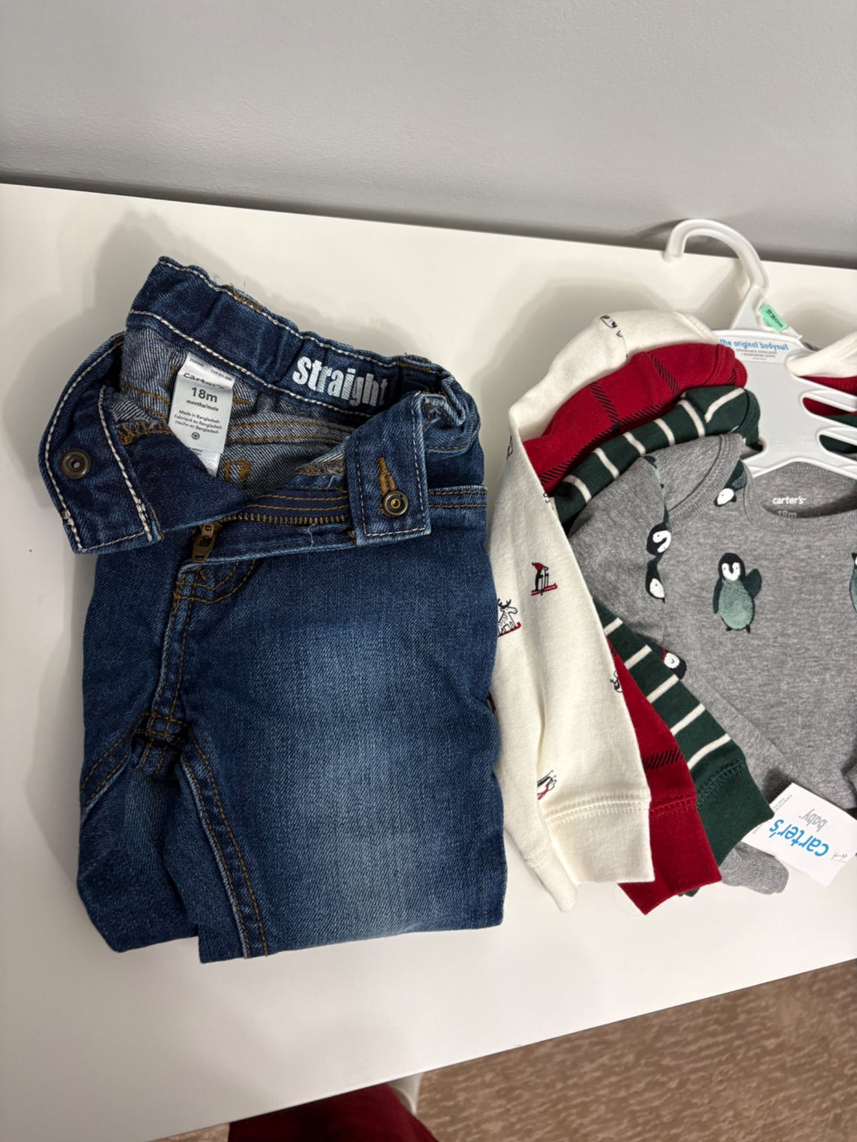 NWT Carter's Holiday Long-Sleeve Bodysuits 5 Pack (18M):, Kids 18 Month (12-18M)