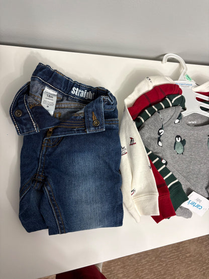 NWT Carter's Holiday Long-Sleeve Bodysuits 5 Pack (18M):, Kids 18 Month (12-18M)