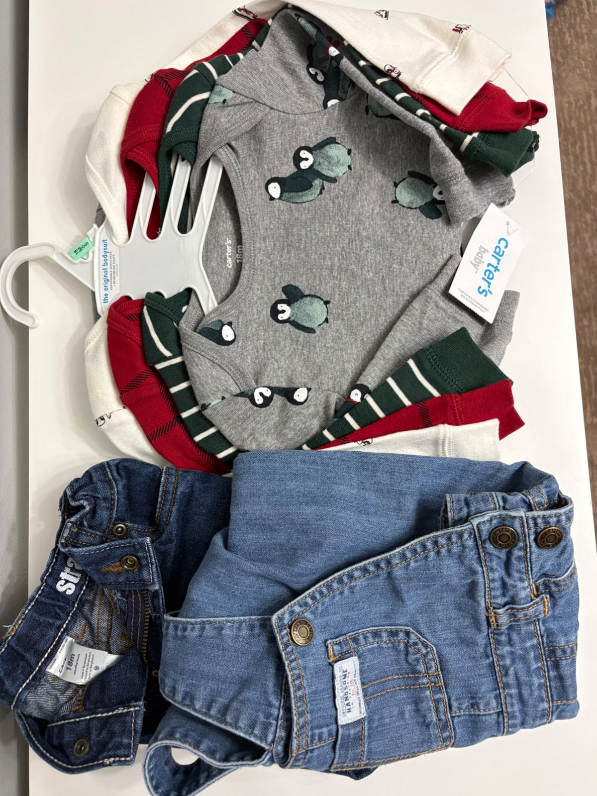 NWT Carter's Holiday Long-Sleeve Bodysuits 5 Pack (18M):, Kids 18 Month (12-18M)