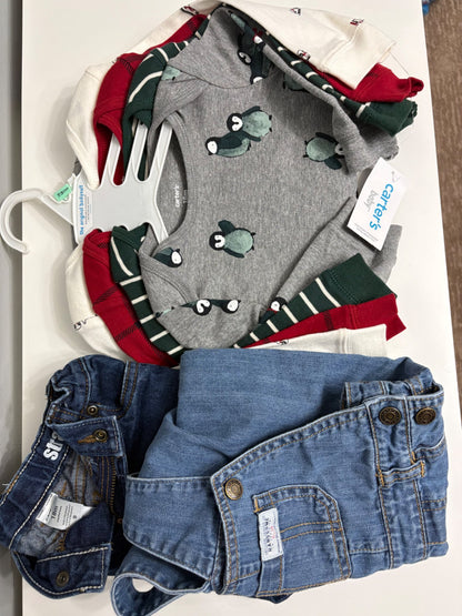 NWT Carter's Holiday Long-Sleeve Bodysuits 5 Pack (18M):, Kids 18 Month (12-18M)