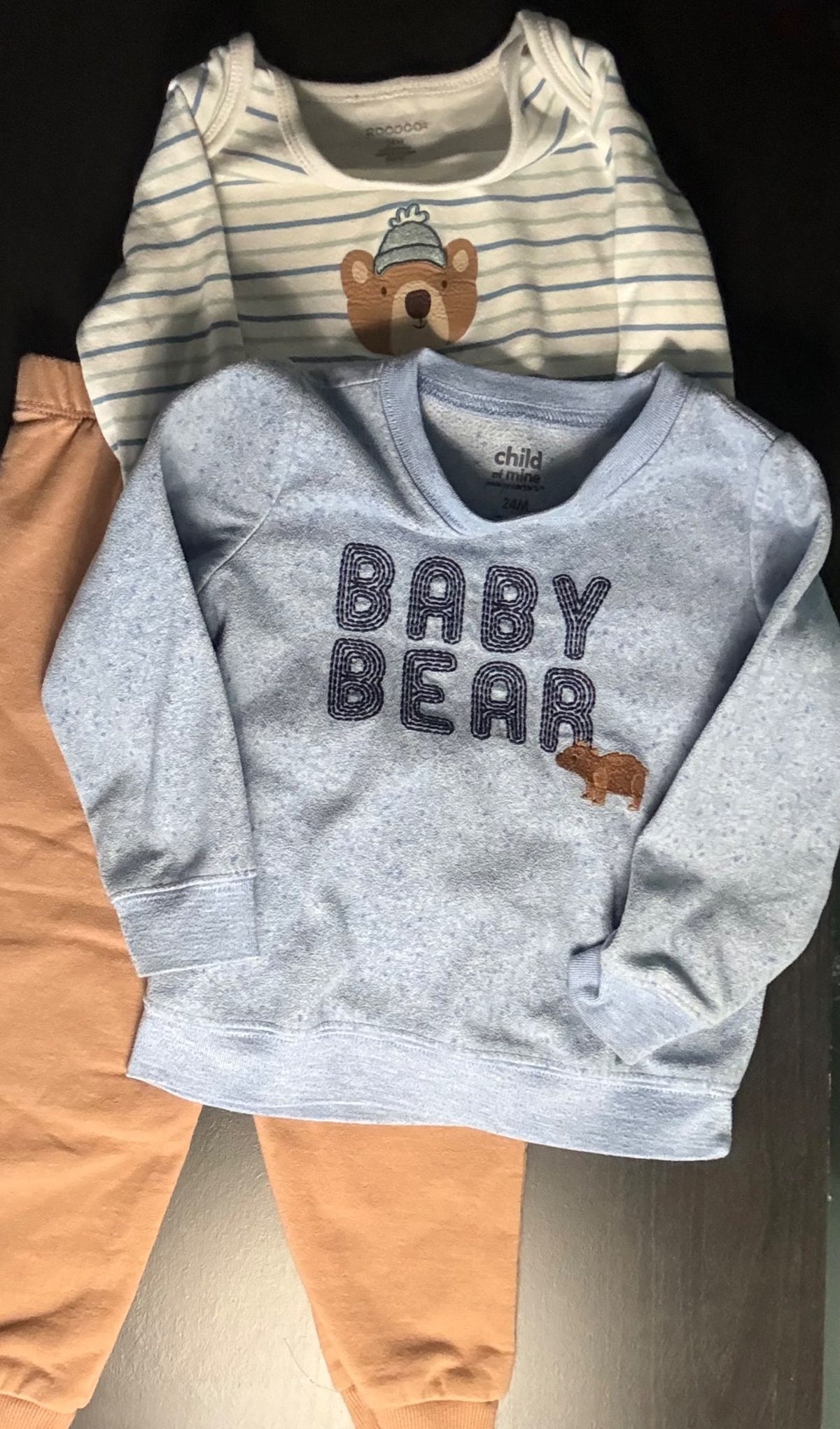 Toddler Boy 24M Cozy Bear Wardrobe Bundle – Knit Sweater, One-Piece, Sweatshirt & Pants (5 Pcs), Kids 24 Month (18-24M)