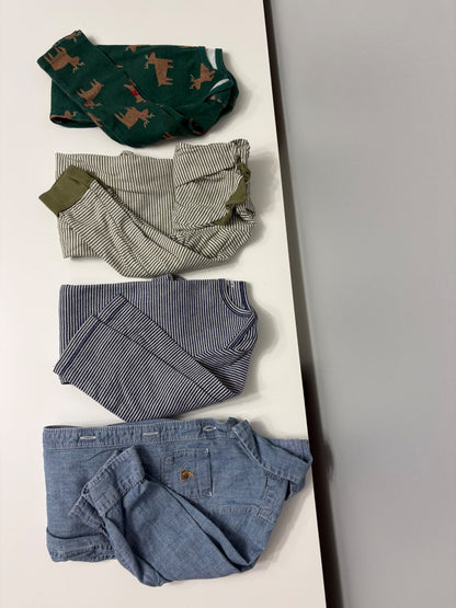 Baby Boy 24M Long-Sleeve Bodysuit Bundle – Baby Gap Denim Romper, Hooded & Striped Onesies (4 Pcs), Kids 24 Month (18-24M)