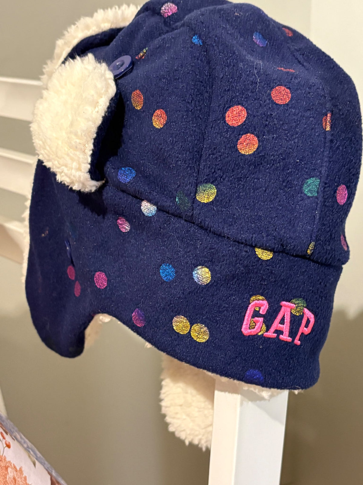 GAP KIDS Fleece-Lined Polka Dot Trapper Hat, Kids 4/4T