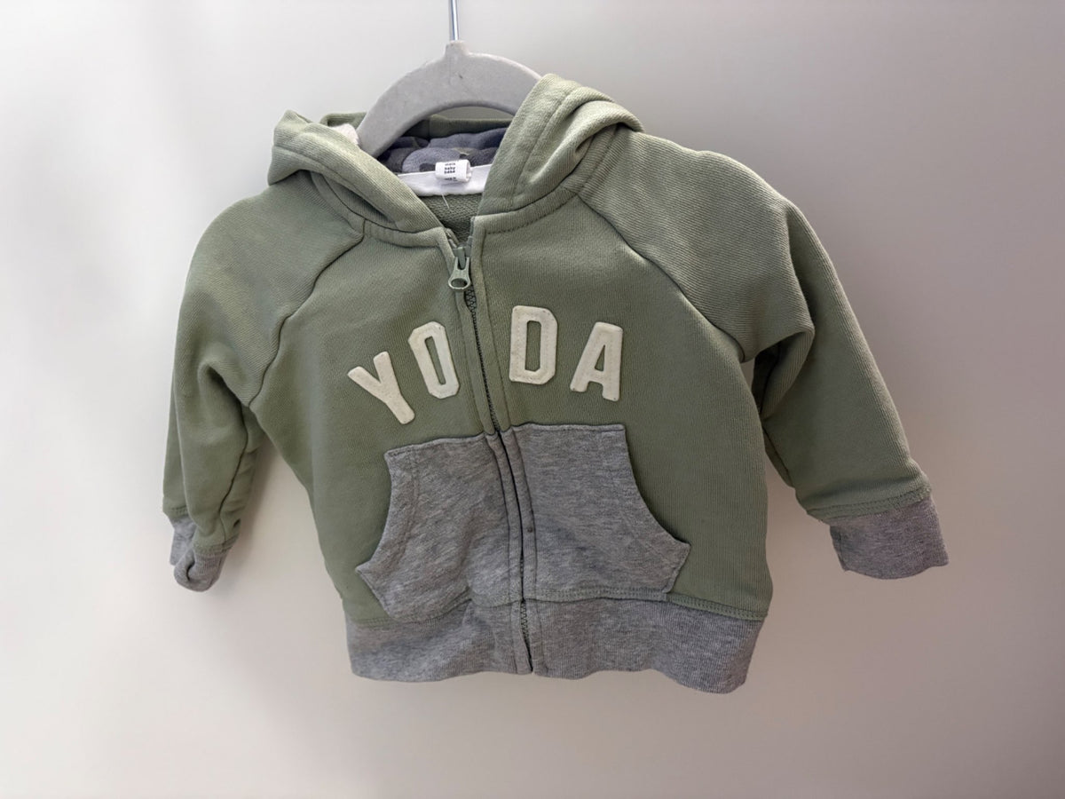 Gap x Star Wars "Too Cute, I Am" Grogu / Baby Yoda Hooded Sweatshirt (6-12M), Kids 12 Month (9-12M)