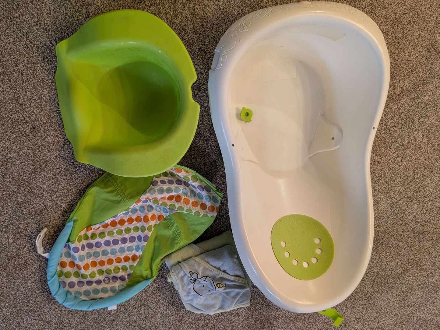 Baby bath & towels