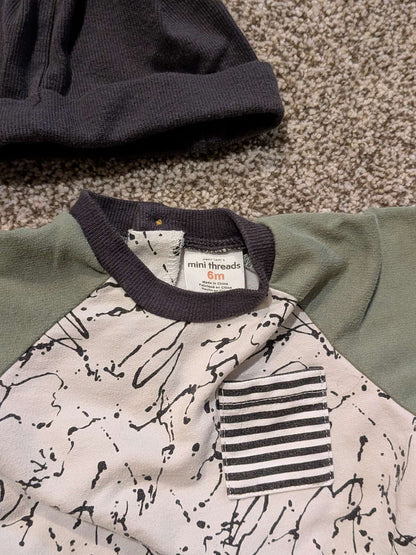 6M Mini Threads Outfit , Kids 6 Month (3-6M)