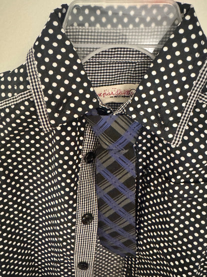 Deux par Deux button up with tie, Kids 9 Month (6-9M)