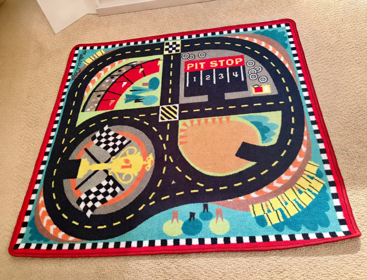 Melissa & Doug race car rug