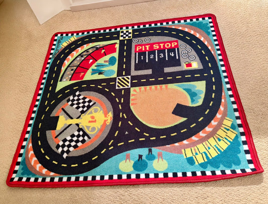 Melissa & Doug race car rug