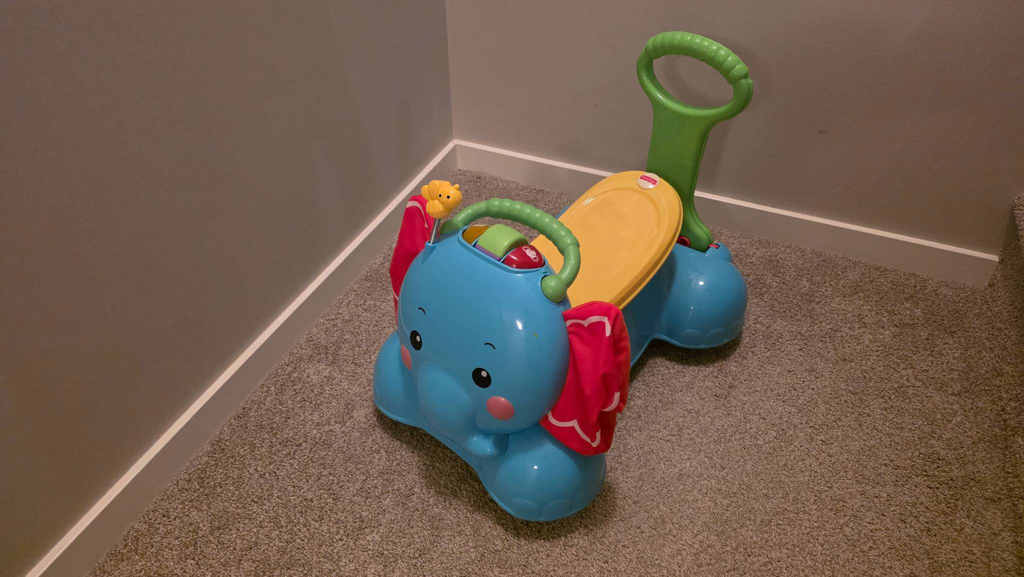 Fisher-Price 3-in-1 Bounce, Stride & Ride Elephant, VGUC