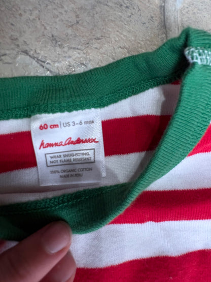 Hanna Anderson striped holiday pajama set, Kids 6 Month (3-6M)