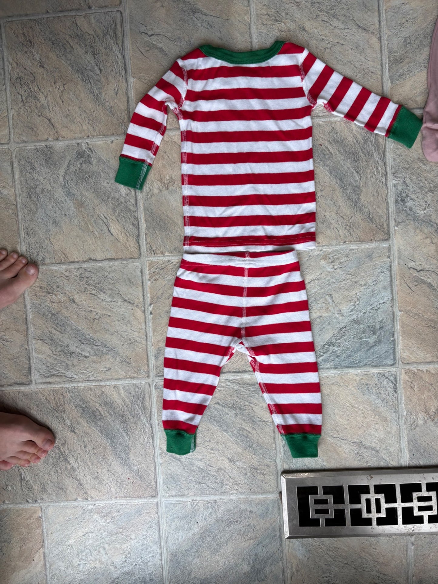 Hanna Anderson striped holiday pajama set, Kids 6 Month (3-6M)