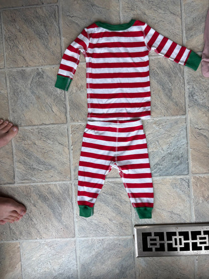 Hanna Anderson striped holiday pajama set, Kids 6 Month (3-6M)