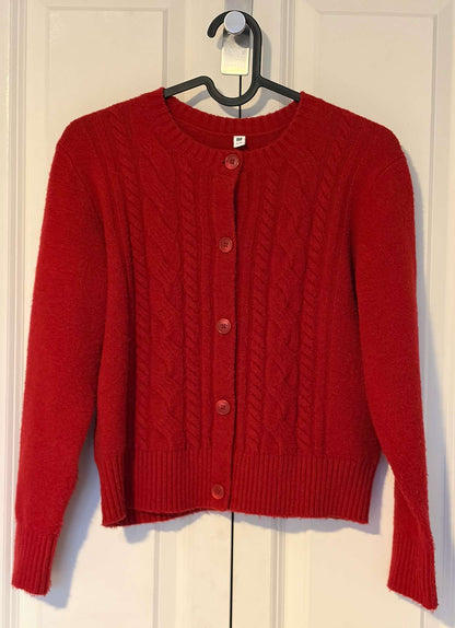 UNIQLO Kids' Soufflé Yarn Cable Knit Cardigan Size (9-10 yrs), Kids 10