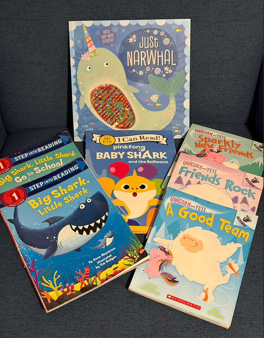 Early Reader Book Bundle - Sharks, Narwhals & Unicorn (7 Books)