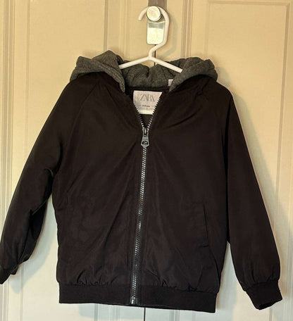 Zara Toddler Black Hooded Bomber Jacket Size 2-3Y / 3T, Kids 2T